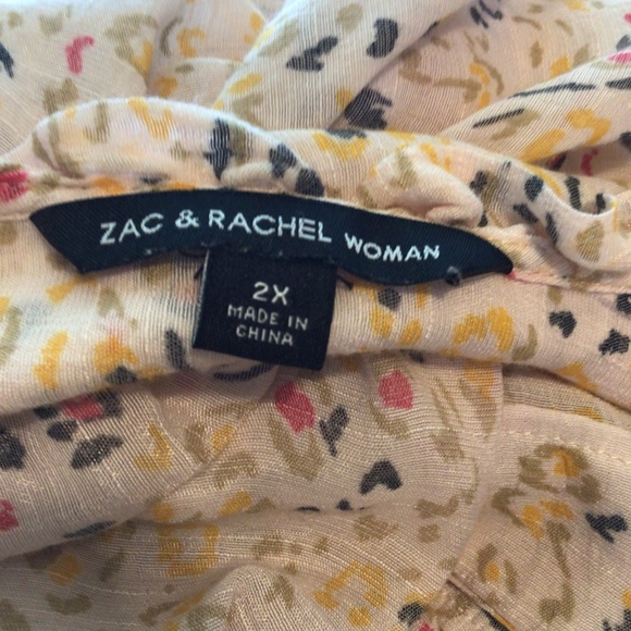 Zac And Rachel Women’s Ombre Yellow Shirt Size 2XL button up casual boho retro - Picture 12 of 13